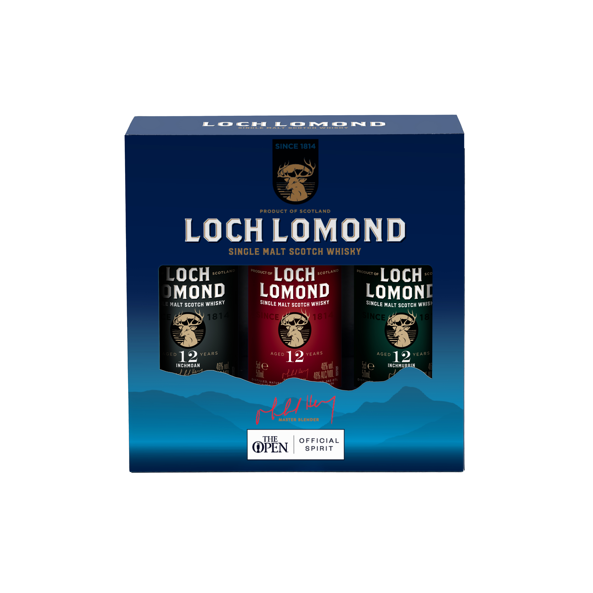Loch Lomond 12 Year Old Whisky Miniatures Gift Set (3x5cl) - front of pack